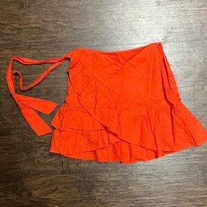 Topshop Asymmetrical Orange Skirt